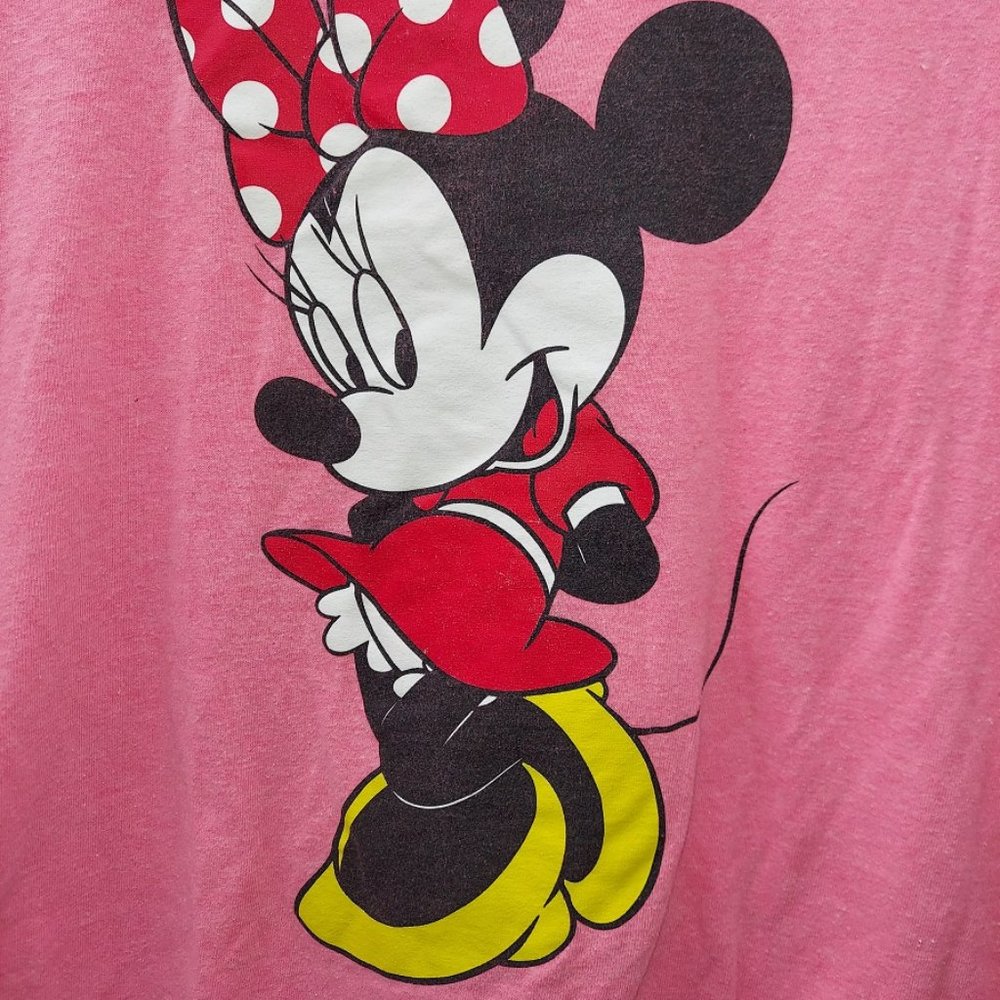 Women’s Pink Minnie Mouse T Shirt Medium Tee -H1